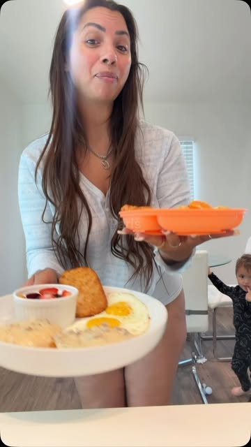 Comfort breakfast plate with eggs, hash browns, toast, and fruit